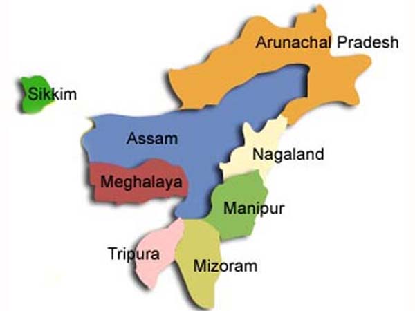 27 north east india map